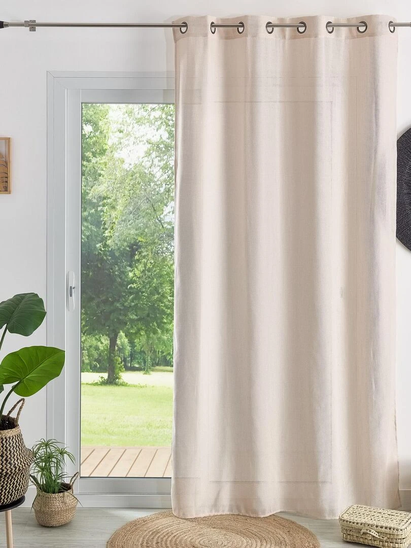 Voilage tamisant Effet filet Ecru