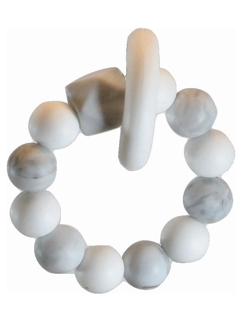 Hochet Non Toxique Marbre Blanc