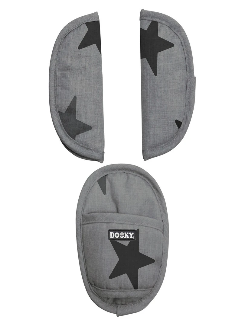 Dooky Protections De Sangles Siège auto 0+ Gris/étoiles Gris