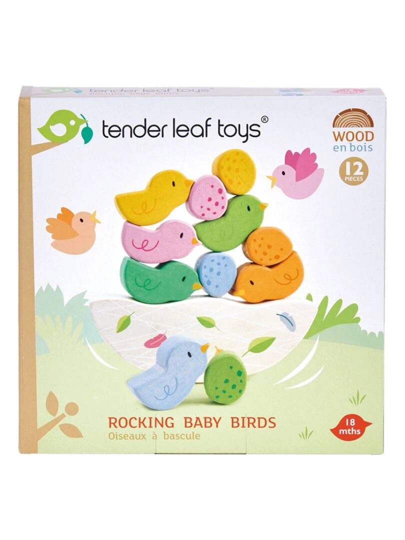 Jeu d'équilibre bébés oiseaux en bois N/A