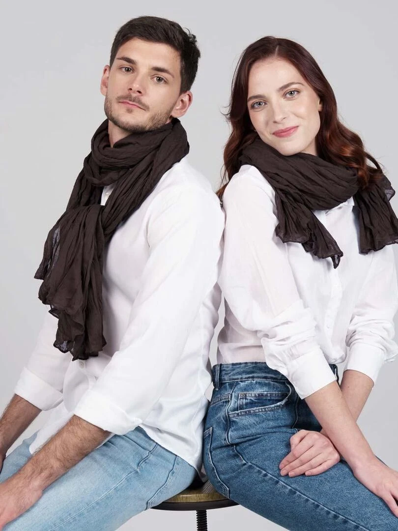 Chèche coton Uni Marron chocolat