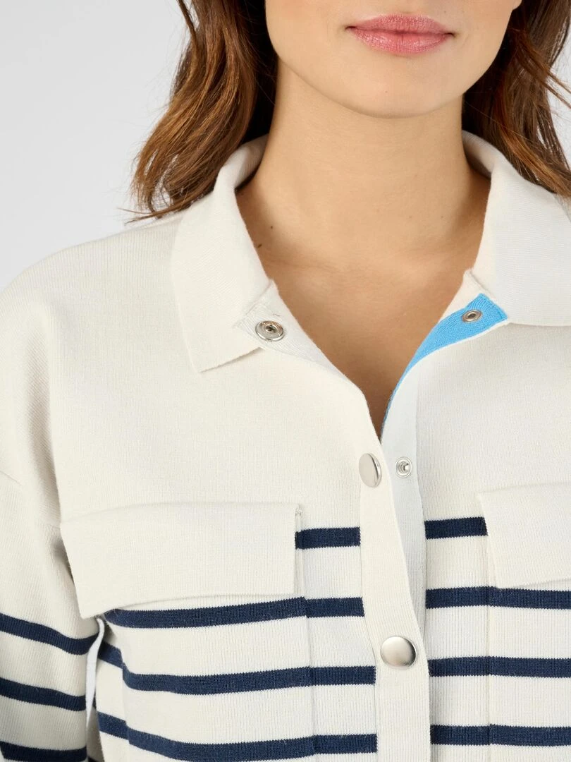 Gilet uni ou rayé Thermolactyl Damart Bleu
