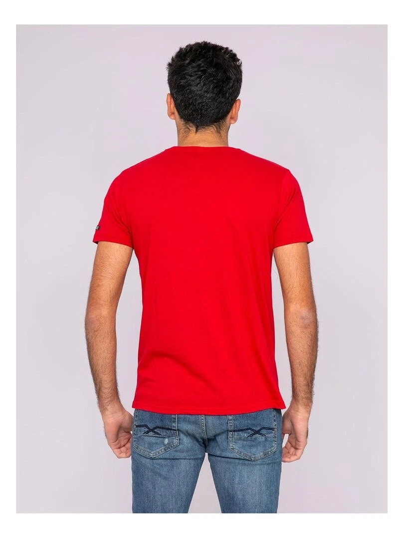 T shirt col rond pur coton organique WAMASSOU   Rouge