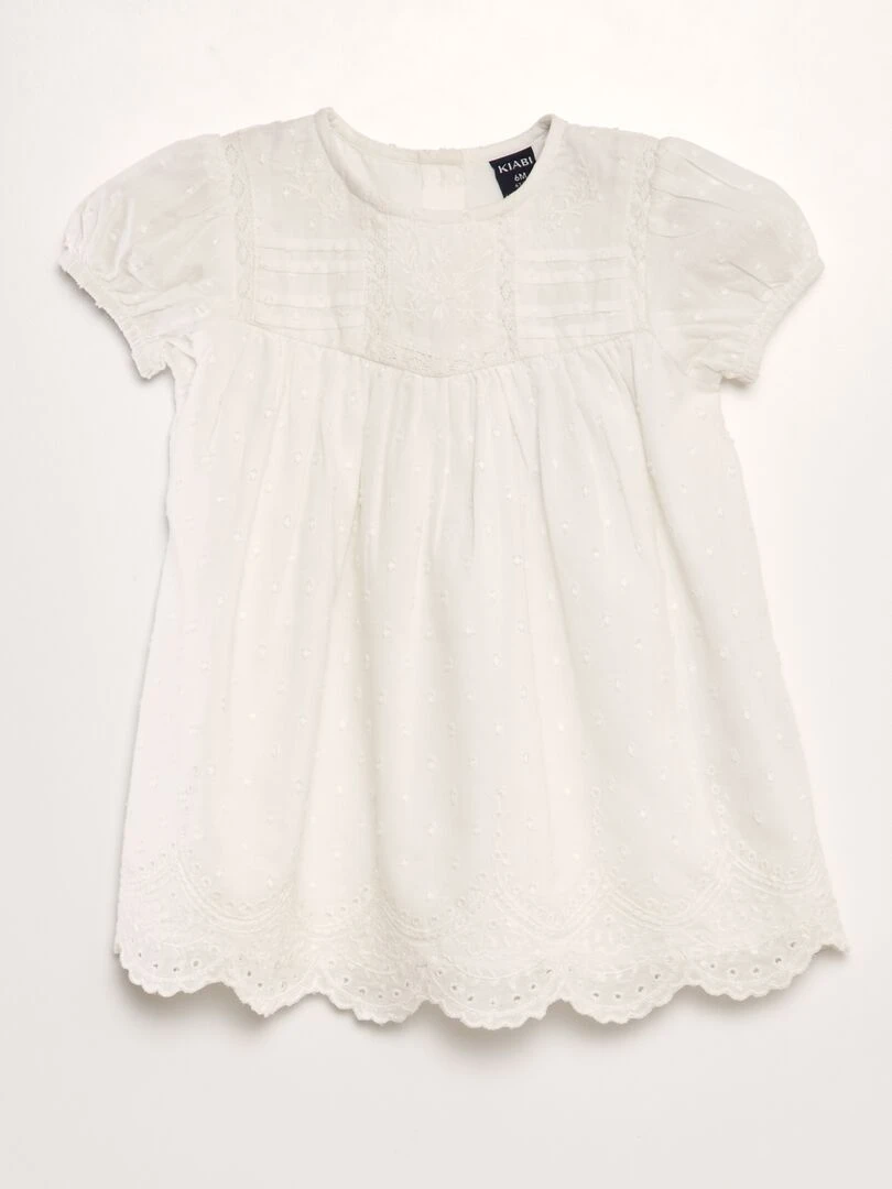 Blouse en voile de coton blanc