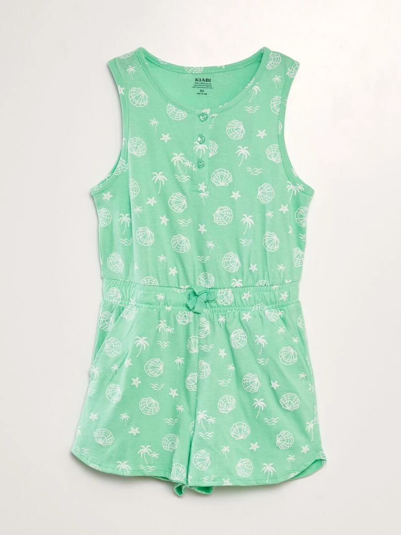 Combishort imprimée Vert