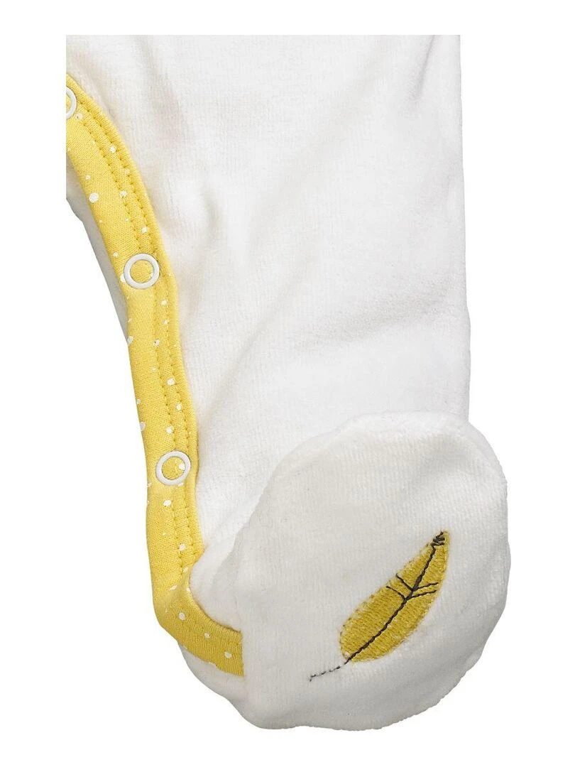 Pyjama bébé en velours   SAUTHON   Blanc Jaune