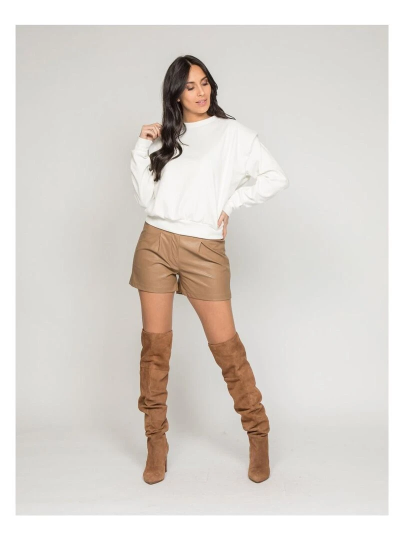 Pull col rond YAHOU   Blanc