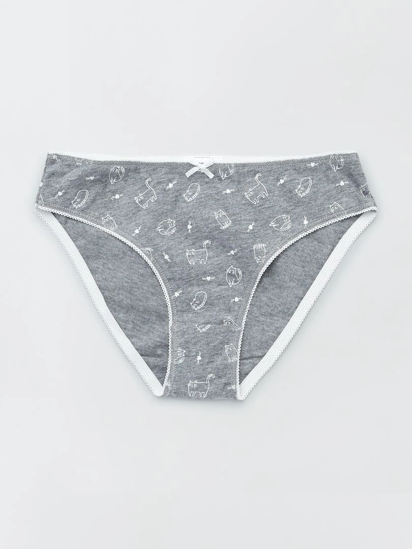 Culottes en jersey avec nœud fantaisie   Lot de 4   Gris