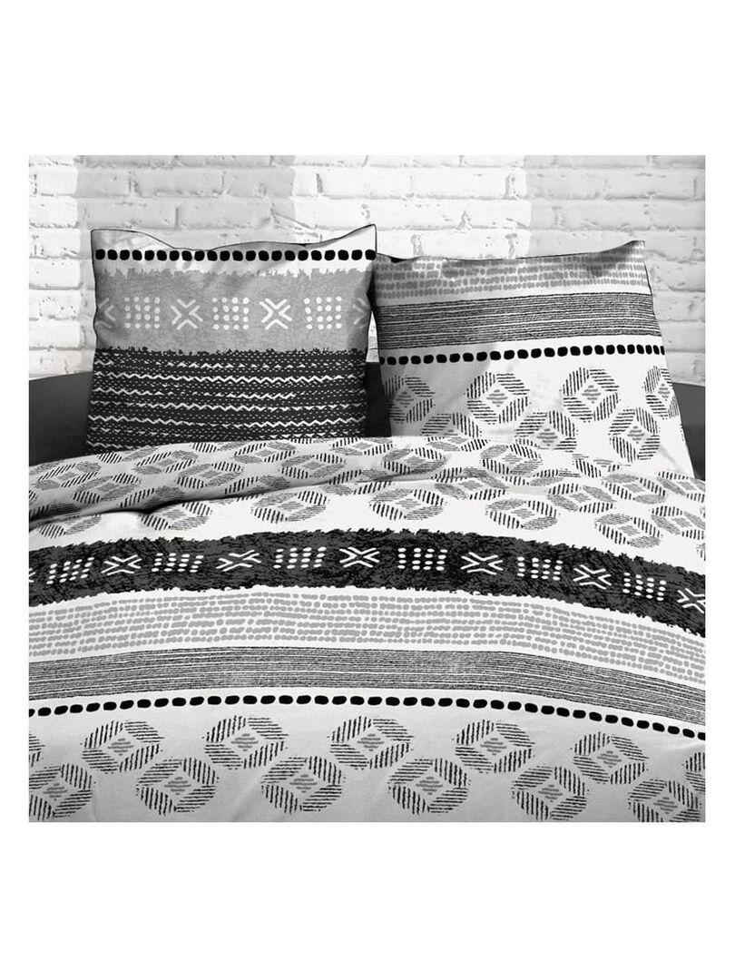 Housse de couette  Yuma gris + taie(s) coton 57 fils   Gris