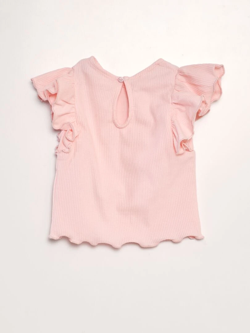 Ensemble tee shirt + legging  imprimé   2 pièces   Rose/vert