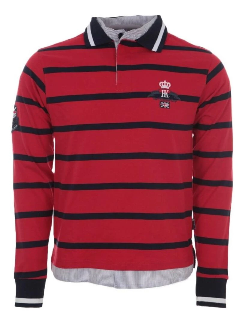Polo manches longues homme CALAORI HARRY KAYN Rouge