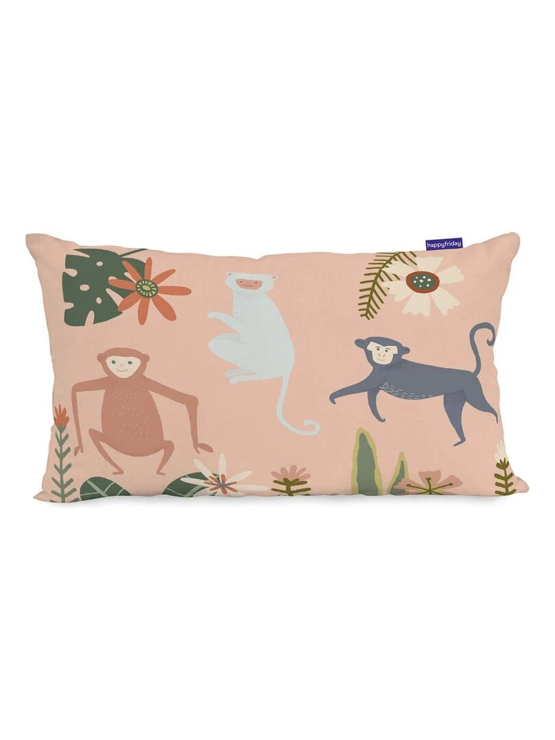 Housse de coussin Jungle life "Happyfriday"   Blanc