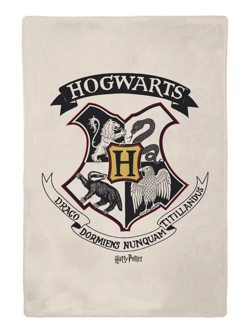 HARRY POTTER Plaid Harry Potter Poudlard 110x130 cm 100% Polyester Blanc Blanc