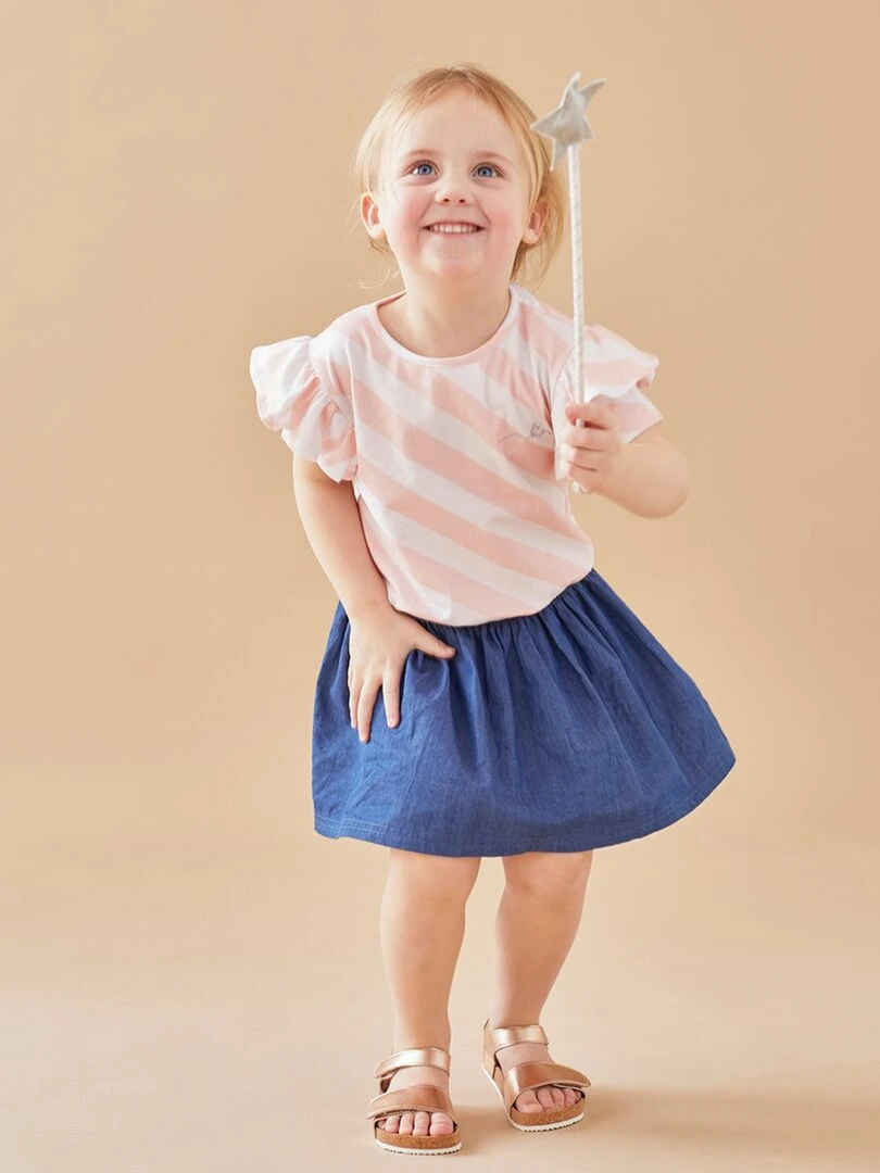 Robe bi matière clair/bleu Noukie's Bleu