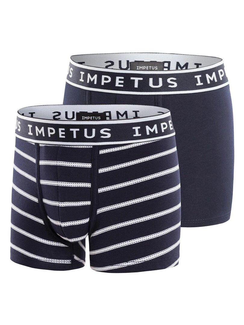 Pack de 2 boxers en coton Bleu