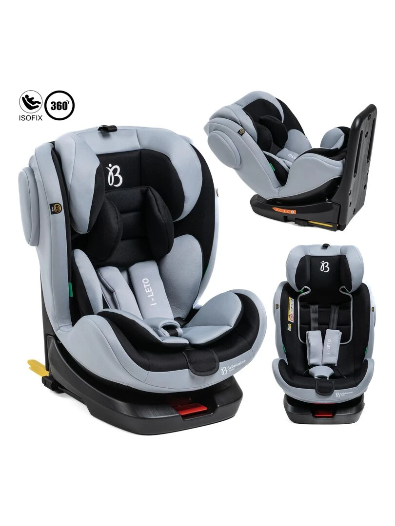 BEBELISSIMO Siège auto Isofix pivotant 360 ° groupe 0+/1/2/3 (0 36kg) i Leto gris/noir gris anthracite