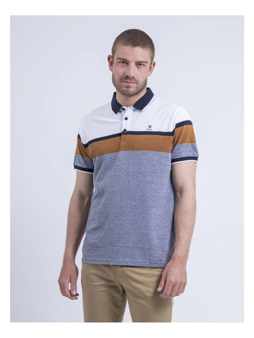 Polo manches courtes rayé PABENOL Blanc
