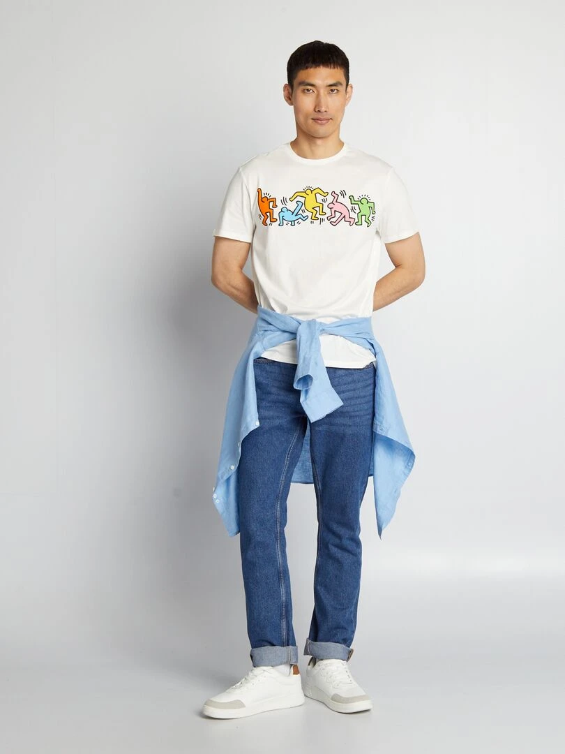 T shirt 'Keith Haring' à col rond blanc