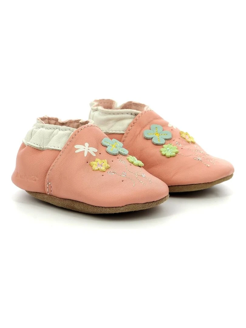 Chaussons Cuir Spring Time Rose