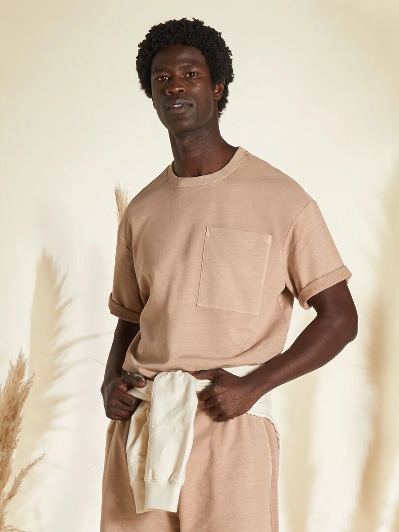 T shirt en jersey à col rond   Unisexe   Terracotta