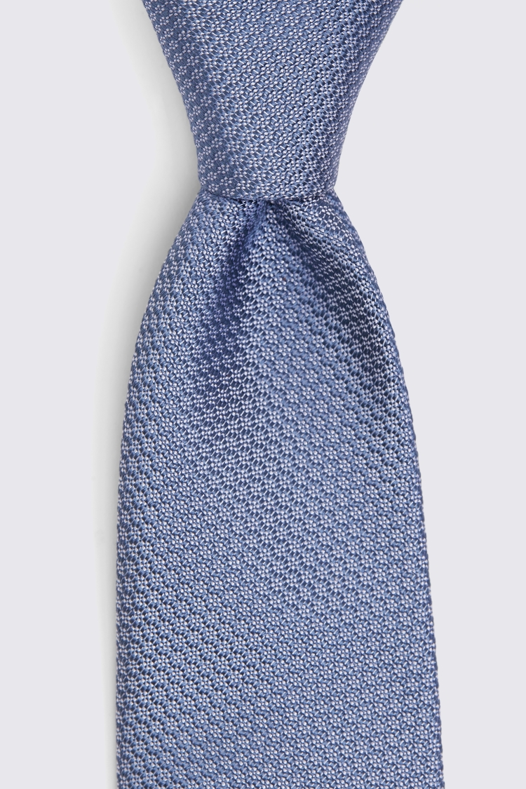 Airforce Blue Silk Semi-Plain Tie Buy Online at Moss