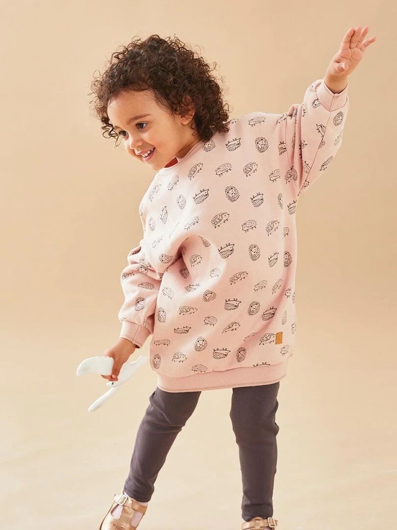 Robe imprimés hérissons en molleton gratté clair Noukie's Rose