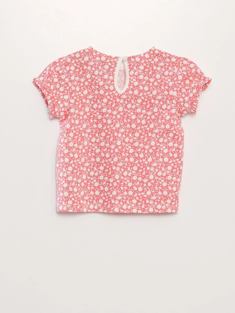 Ensemble legging + t shirt imprimé   2 pièces   Fuschia