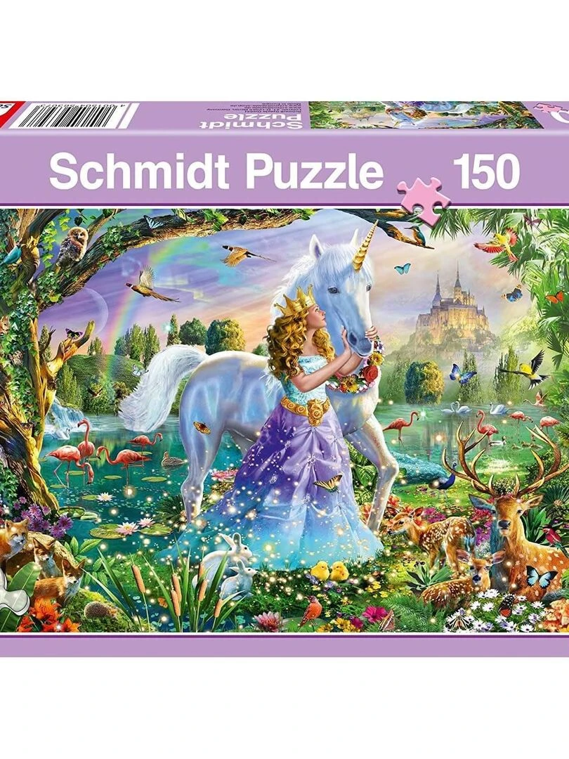 Puzzle 150 pièces : Princesse avec licorne et château N/A
