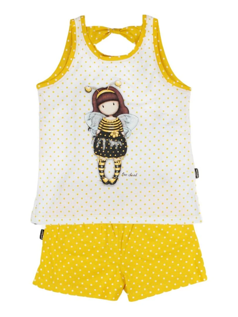 Pyjama débardeur et short Bee Loved Jaune