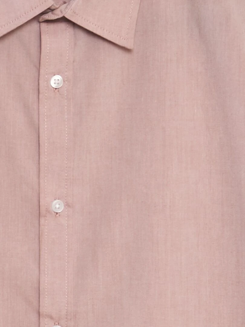 Chemise en popeline à manches courtes   Rose