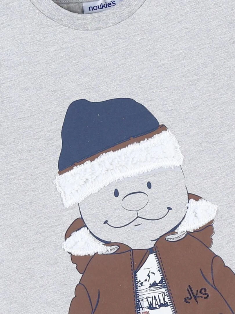 T shirt longues manches Nouky  chiné   Noukie's   Gris