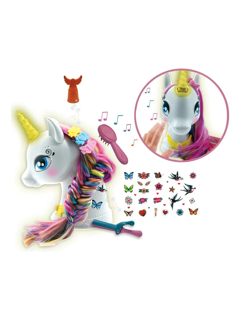 Ma Tête À Coiffer Licorne Interactive Magique Avec Accessoires Effets Sonores Et Lumineux N/A