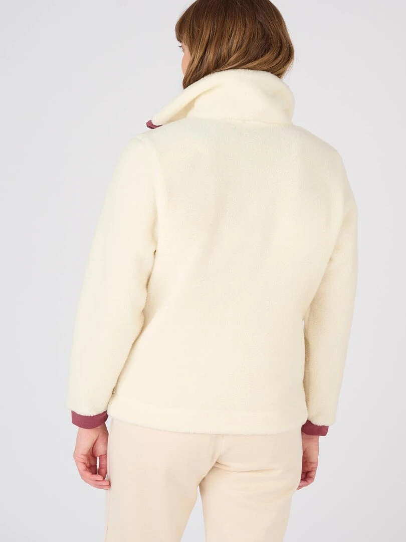 Sweat maille polaire moutonnée   Happy D. by Damart   Blanc cassé