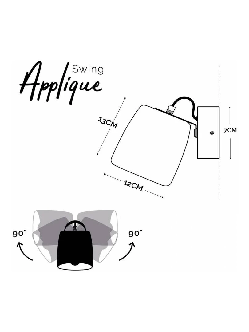 Applique murale Swing   Marron havane