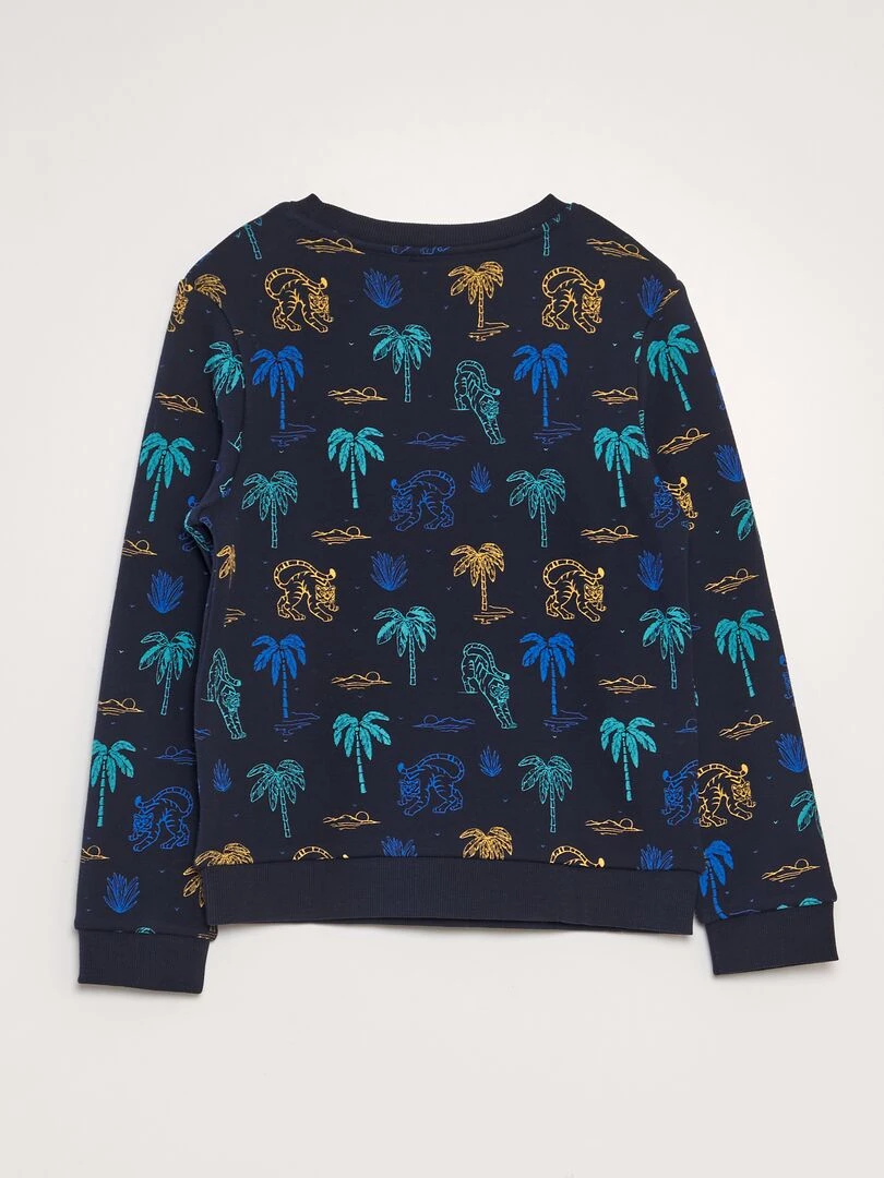 Sweat imprimé en french terry Bleu marine