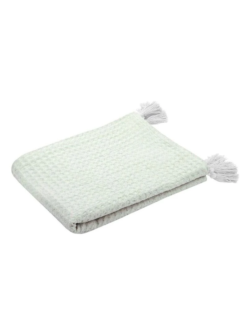 Plaid 125x150 cm Gopher vert pâle coton Vert
