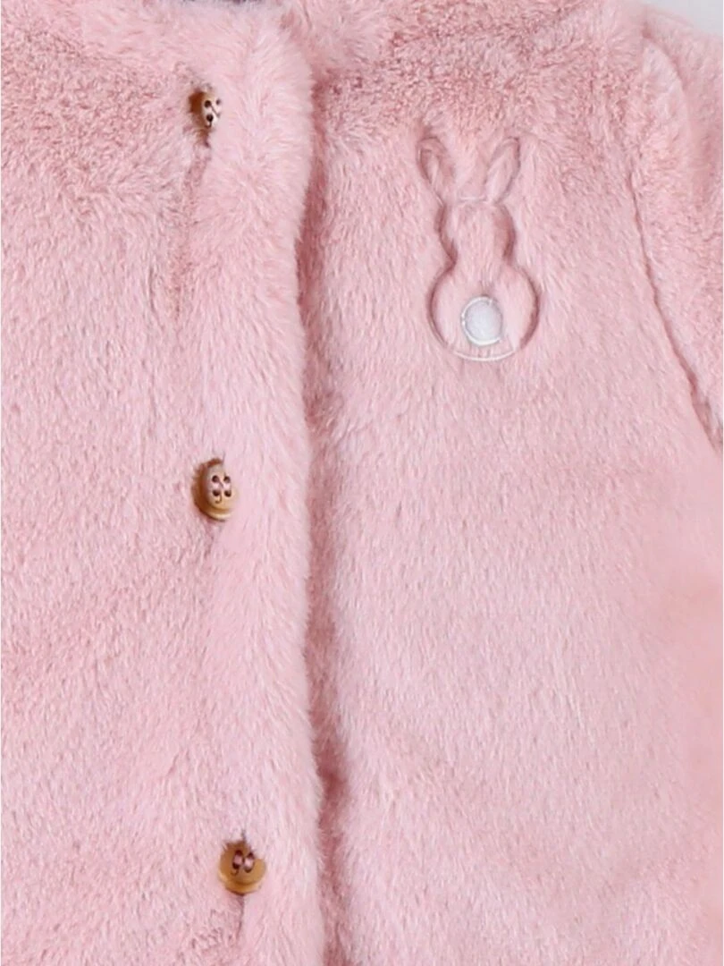 Veste à capuche en Groloudoux®  poudré   Noukie's   Rose