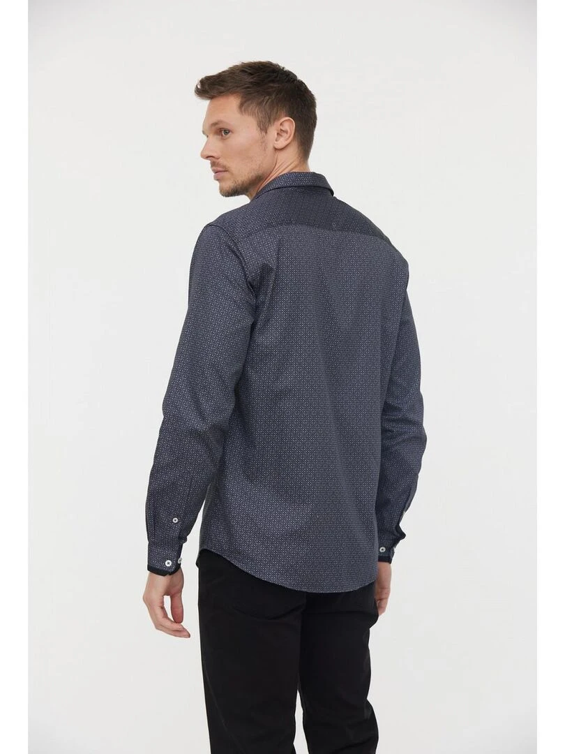 Lee Cooper   Chemise manches longues coton regular DIMIX   gris anthracite