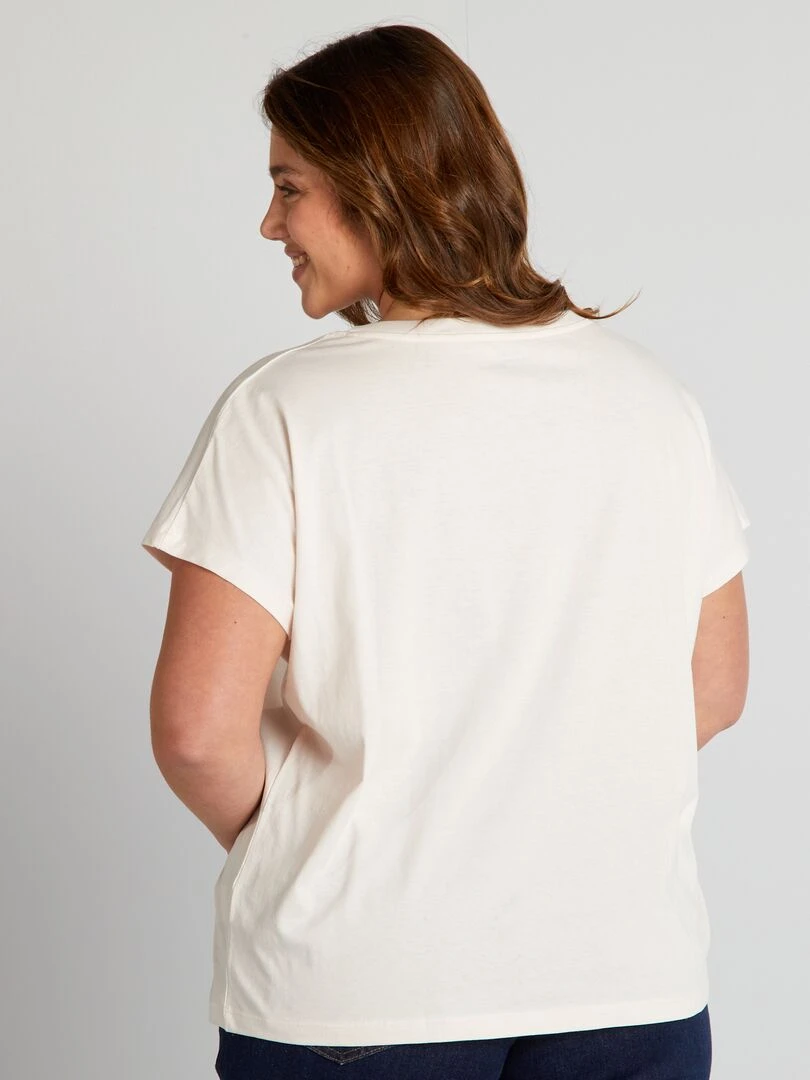 T shirt en coton avec imprimé   Rose pâle