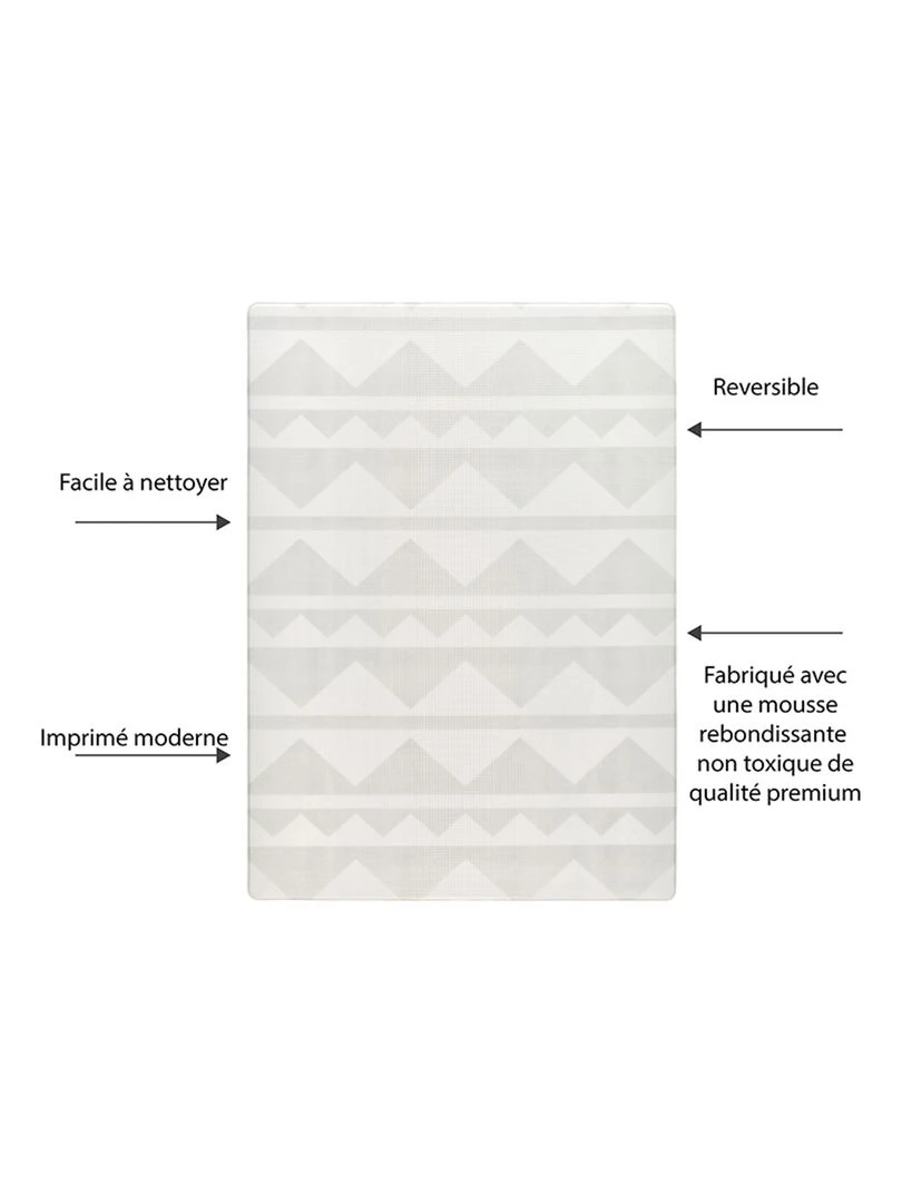 Tapis de jeu enfant REVERSIBLE design TRIBECA FOG   Gris