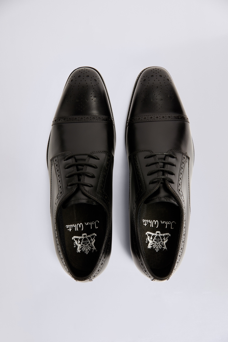 John White Lucan Black Brogue Shoes Buy Online at Moss