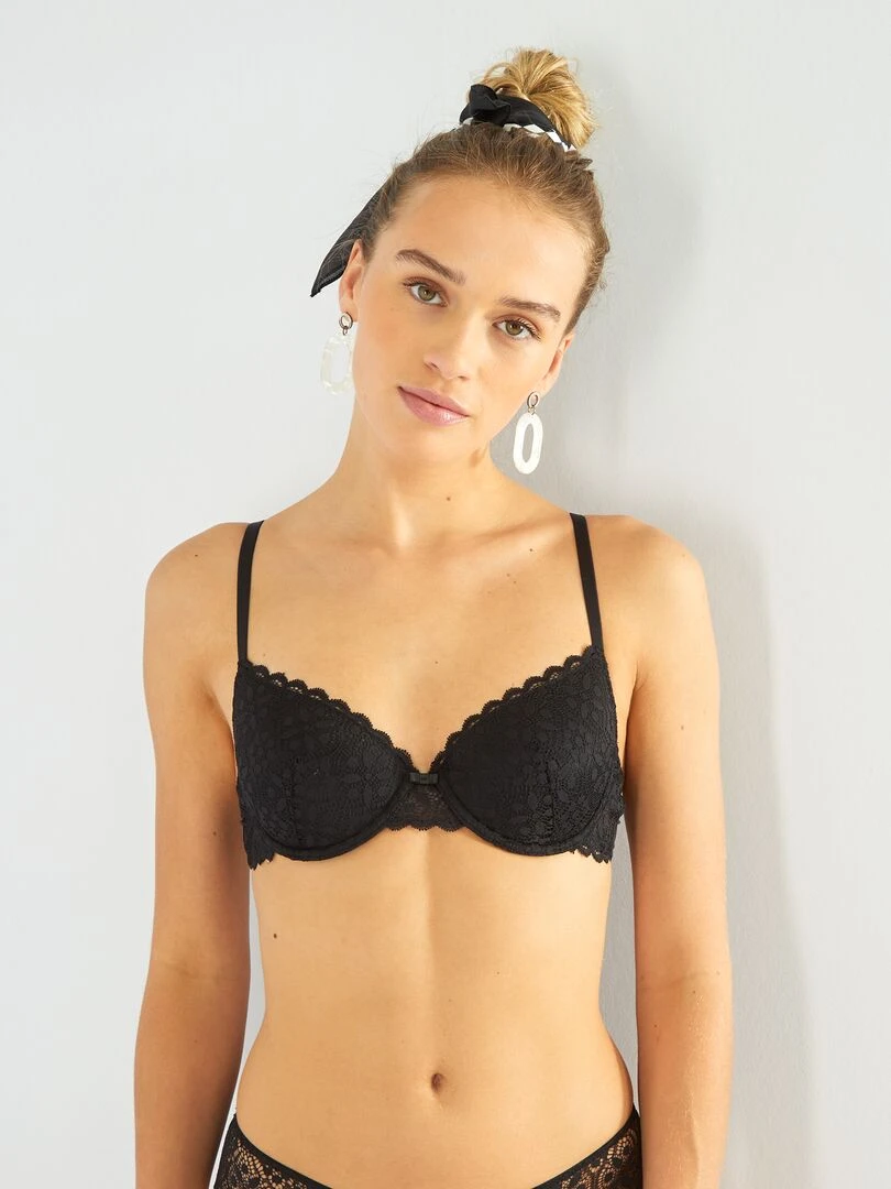 Soutien gorge paddé dentelle   noir