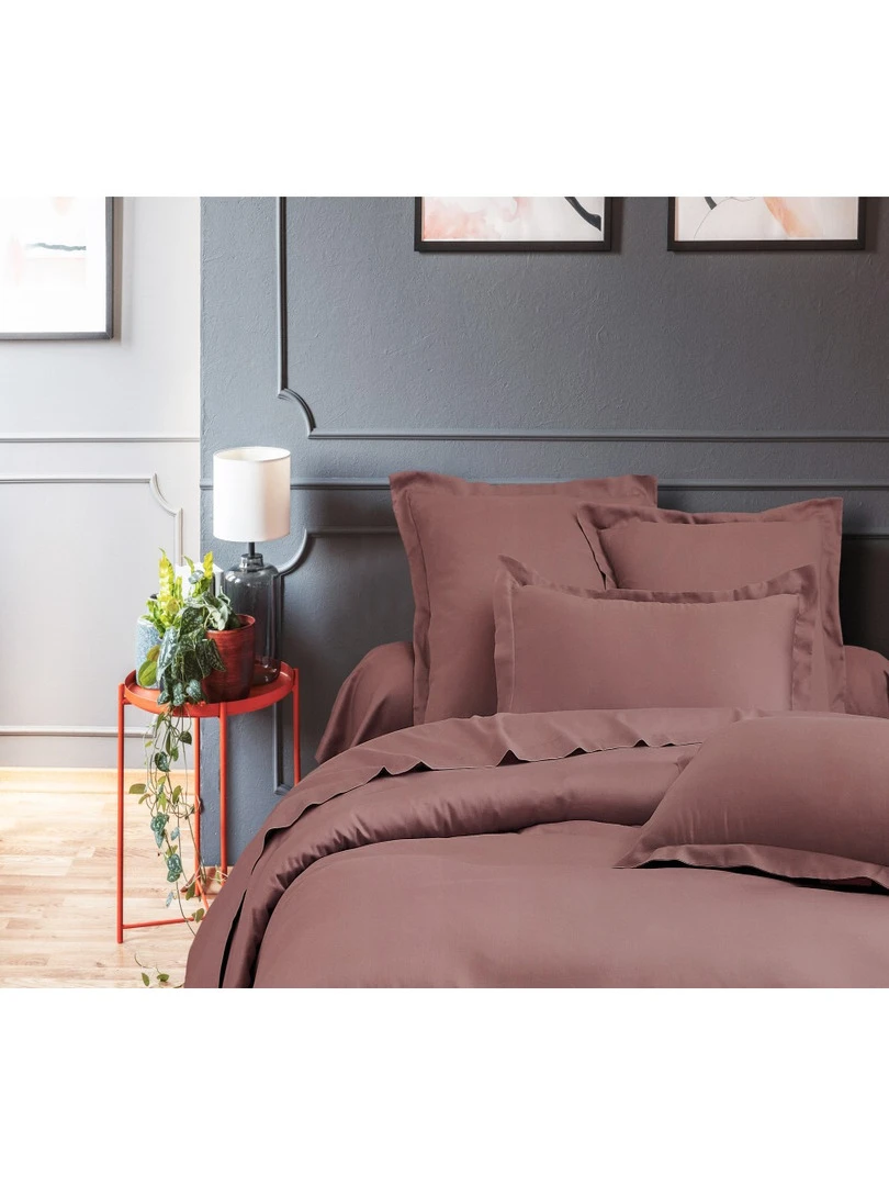 Blanc Avenue Housse De Couette Satin De Coton Rose