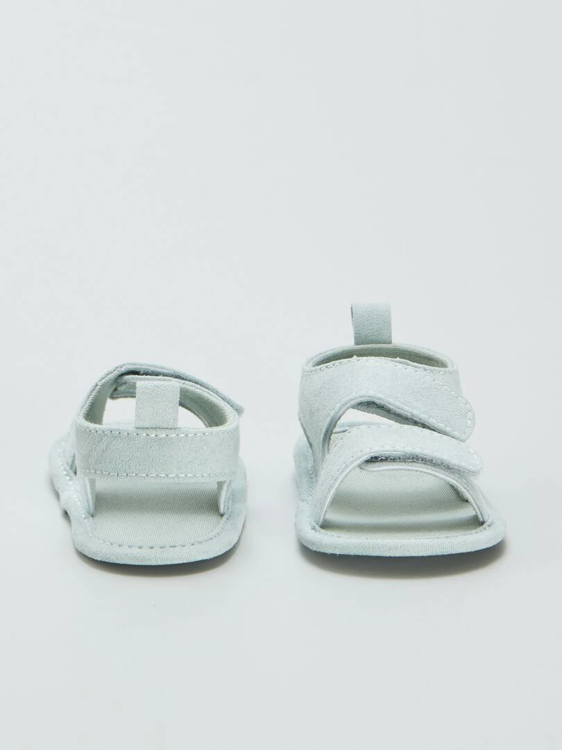 Sandales ouverte avec scratchs   Vert d'eau