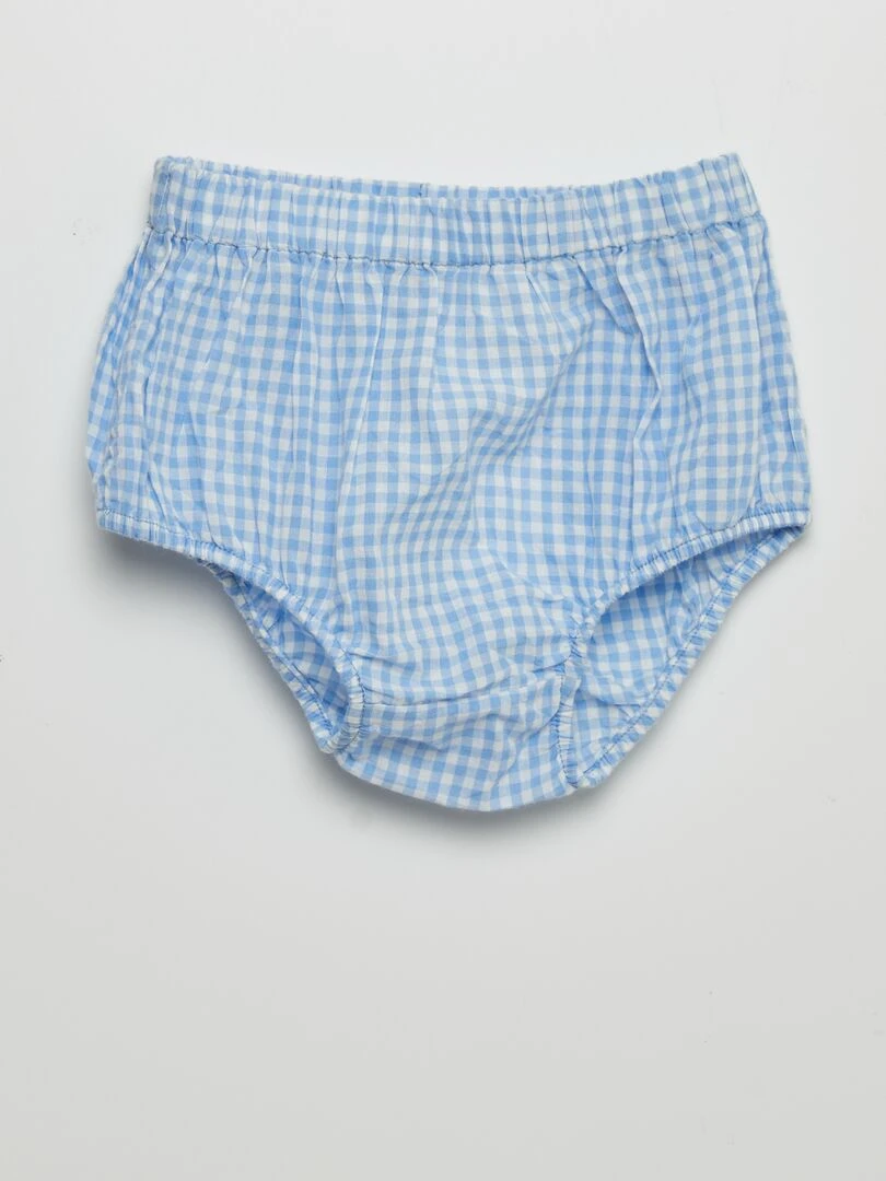 Ensemble blouse + culotte   2 pièces   Bleu