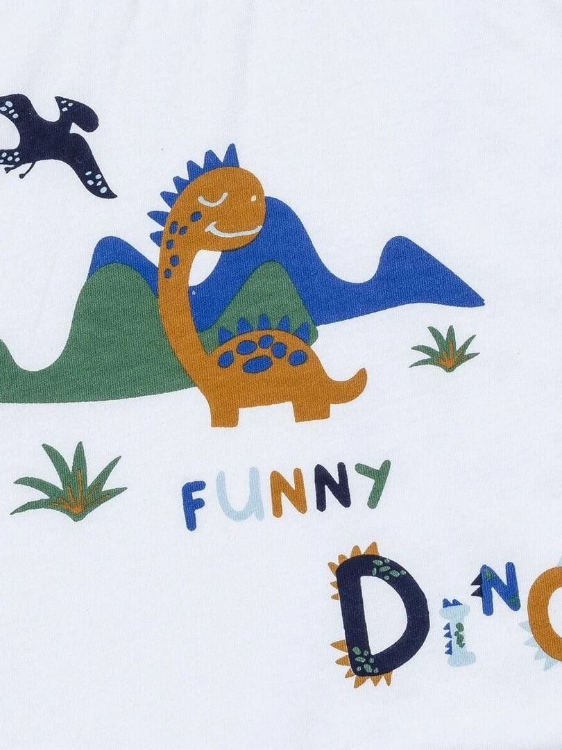2 bavoirs passe tête 6 mois Funny Dino   Bleu Vert