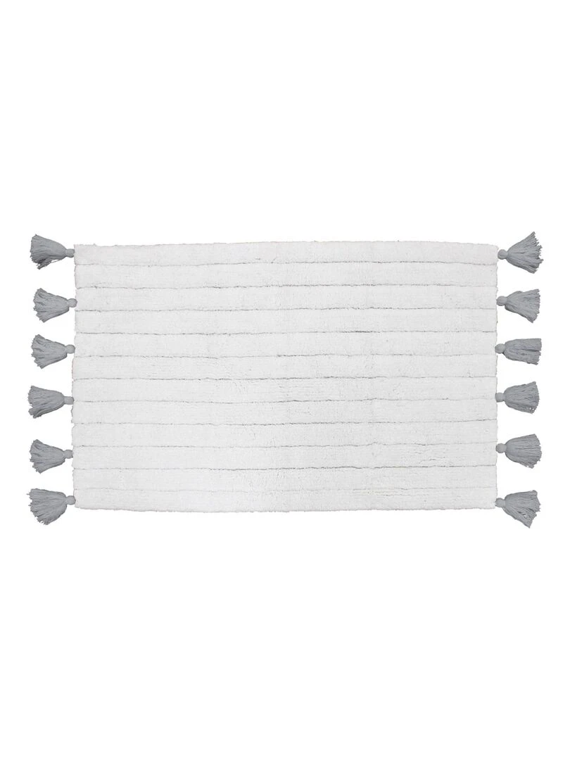 Tapis de bain uni et à pompons Gris clair