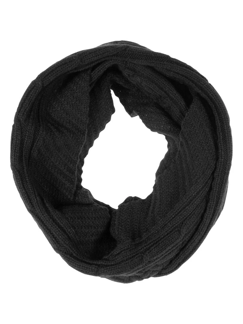 Tour de cou Femme maille d'Aran Noir Noir