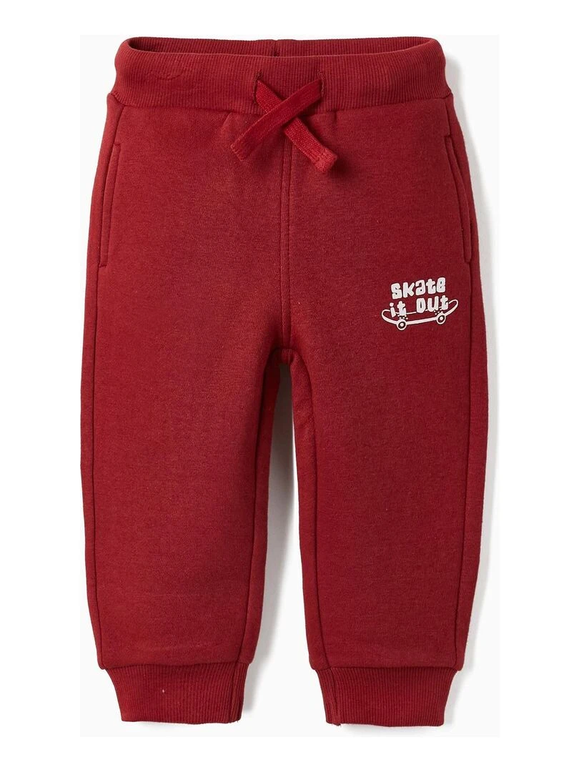 Pantalon de sport molletonné pour bébé garçon 'Skate it Out' Skater's’ Dictionary Rouge foncé