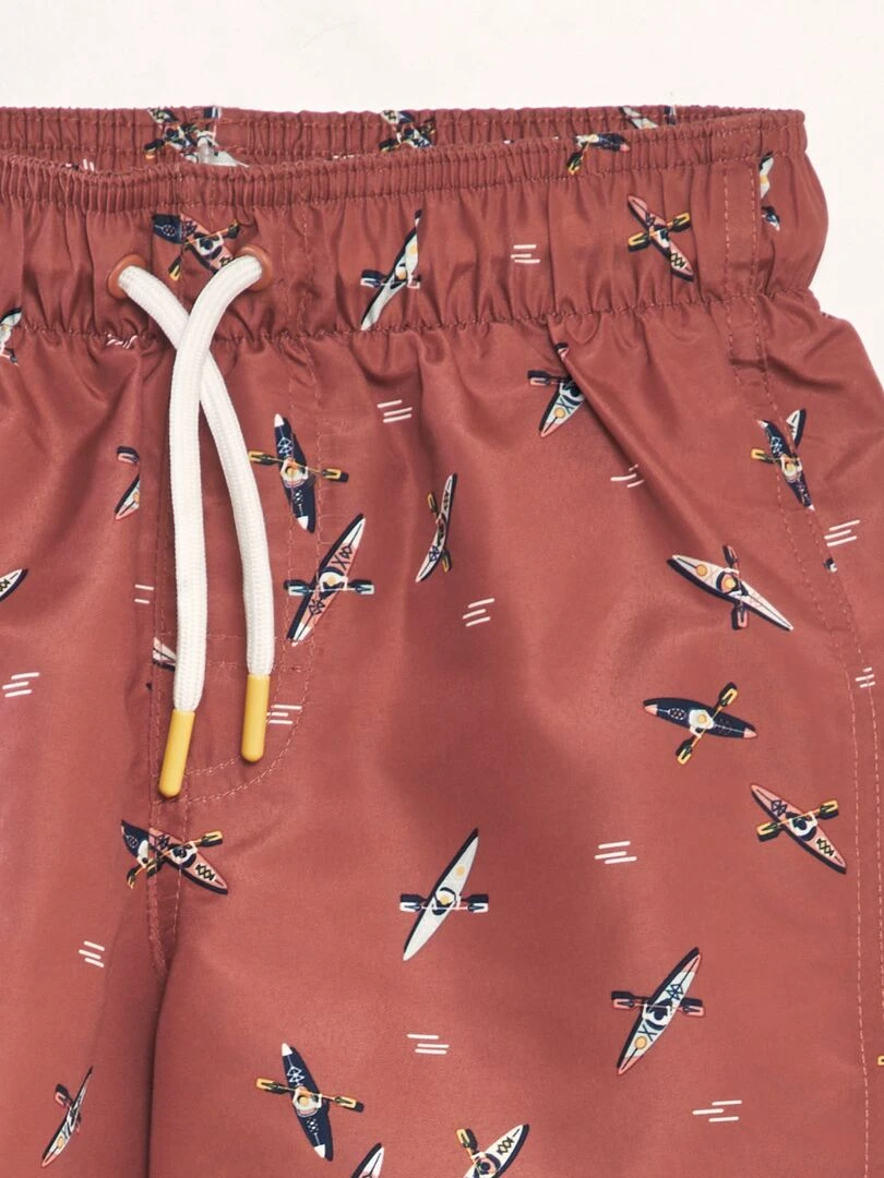 Short de bain imprimé Brique